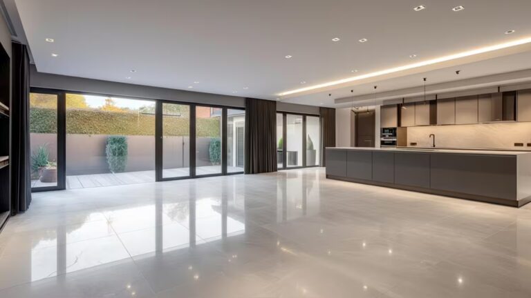 Modern kitchen with a spacious open layout and abundant natural light, featuring premium finishes, an island, and contemporary functional design.