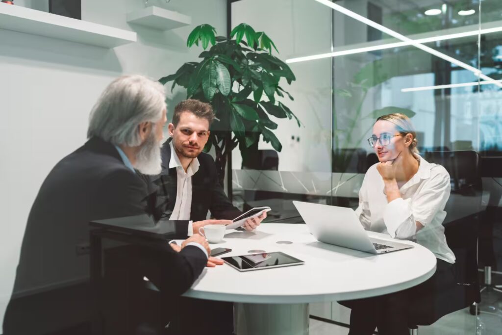 ARCSA CAPITAL executive boardroom during an investment strategy session focused on institutional real estate performance and investor returns.