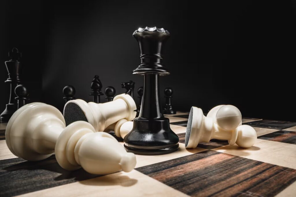 Chessboard strategy metaphor for ARCSA CAPITAL—institutional discipline, risk control, and predictable fixed-income real estate execution in Miami.