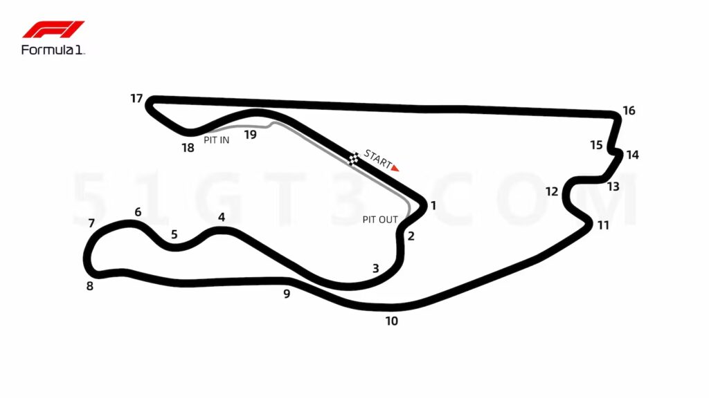 Miami International Autodrome track map layout for Formula 1