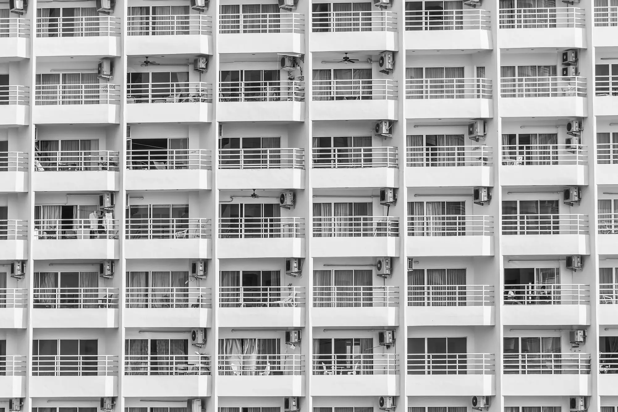 Standardized apartment buildings in COMMODITIES Miami illustrating commoditized residential inventory within competitive real estate submarkets.